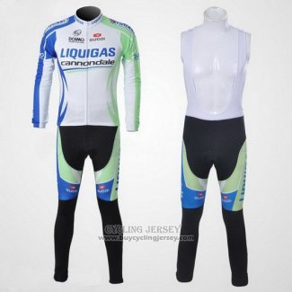 2011 Jersey Liquigas Cannondale Long Sleeve White And Green