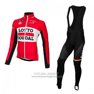 2015 Jersey Lotto Soudal Long Sleeve Red And Black