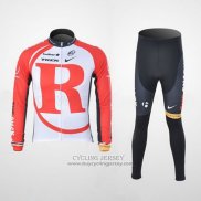 2011 Jersey Radioshack Long Sleeve White And Red