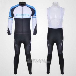 2011 Jersey Shimano Long Sleeve Blue And White