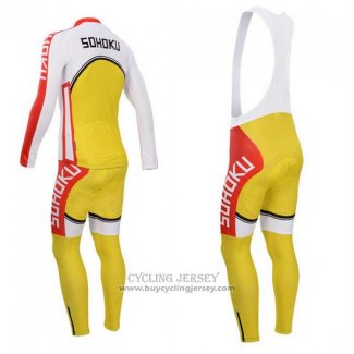 2014 Jersey Fox CyclingBox Long Sleeve White And Yellow