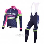 2016 Jersey Lampre Long Sleeve Blue And Pink