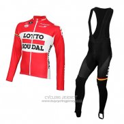 2015 Jersey Lotto Soudal Long Sleeve Red And White