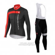 2015 Jersey Castelli 3T Long Sleeve Black And Red