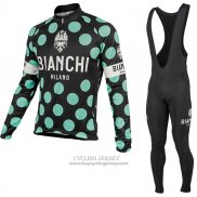 2017 Jersey Bianchi Milano ML Long Sleeve Black And Green
