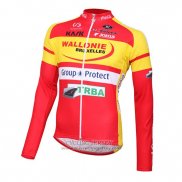 2016 Jersey Wallonie Bruxelles Long Sleeve Yellow And Red