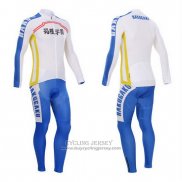 2014 Jersey Fox CyclingBox Long Sleeve White And Blue