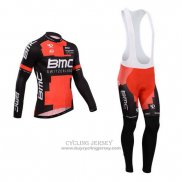 2014 Jersey BMC Long Sleeve Black And Red