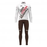 2022 Cycling Jersey Ag2r La Mondiale White Long Sleeve and Bib Tight