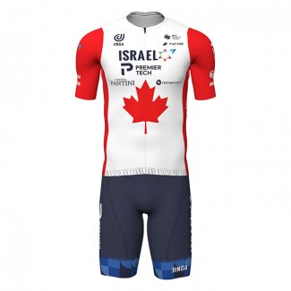 2022 Cycling Jersey Canada Champion Israel Cycling Academy Red Short Sleeve and Bib Short