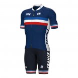 2022 Cycling Jersey France Bluee Short Sleeve and Bib Short