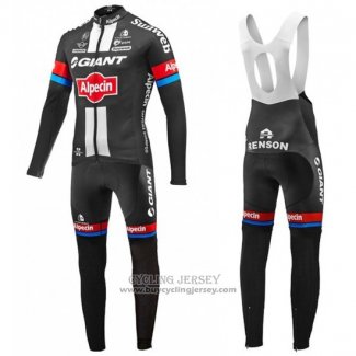 2016 Jersey Giant Alpecin Long Sleeve Black And Red