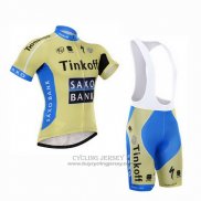 2015 Jersey Tinkoff Saxo Bank Sky Blue And Yellow