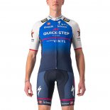 2022 Cycling Jersey Deceuninck Quick Step Bluee White Short Sleeve and Bib Short
