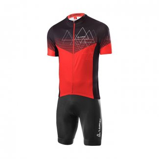 2022 Cycling Jersey Loffler Red Short Sleeve And Bib Short