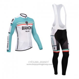 2014 Jersey Bianchi Long Sleeve Green And White