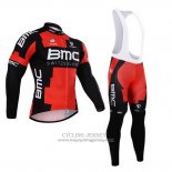 2015 Jersey BMC Long Sleeve Black And Red