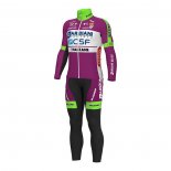 2022 Cycling Jersey Bardiani Csf Faizane Green Purple Long Sleeve and Bib Tight