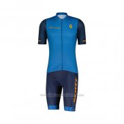 2022 Cycling Jersey Scott Blue Short Sleeve and Bib Short