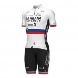 2022 Cycling Jersey Slovenia Champion Bahrain Victorious White Red Short Sleeve and Bib Short