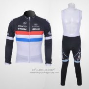 2011 Jersey Trek Leqpard Champion Francia Long Sleeve Black And White