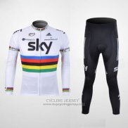 2012 Jersey Sky UCI Mondo Champion Long Sleeve Black And White