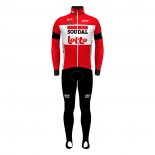 2022 Cycling Jersey Lotto Soudal Red Long Sleeve and Bib Tight