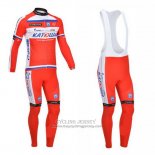 2013 Jersey Katusha Long Sleeve White And Red