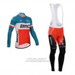 2014 Jersey BMC Champion Italia Long Sleeve Blue And Orange