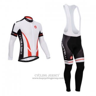 2014 Jersey Castelli Long Sleeve White And Black