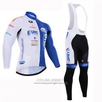 2015 Jersey UHC Long Sleeve White And Sky Blue
