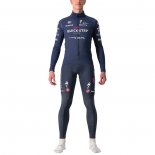 2022 Cycling Jersey Deceuninck Quick Step Dark Bluee Long Sleeve and Bib Tight