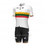 2022 Abbigliamento Ciclismo Groupama FDJ Bianco Giallo Verde Rosso Manica Corta e yutr025