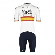 2022 Cycling Jersey Spain Champion INEOS White Red Short Sleeve and Bib Short