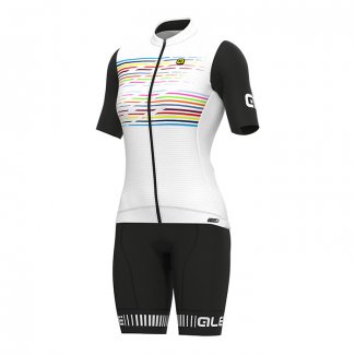 2022 Cycling Jersey Women ALE Pink White Short Sleeve and Bib Short