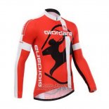 2014 Jersey Giordana Long Sleeve Red And White