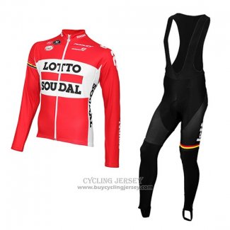 2015 Jersey Lotto Soudal Long Sleeve Red And White