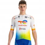 2022 Cycling Jersey Direct Energie White Yellow Bluee Short Sleeve and Bib Short