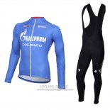 2016 Jersey Gazprom Rusvelo Colnago Long Sleeve Blue And White