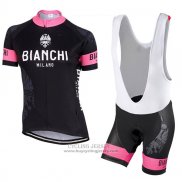 2017 Jersey Women Bianchi Black And Pink
