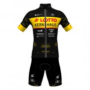 2022 Cycling Jersey Lotto-kern Haus Black Yellow Short Sleeve and Bib Short