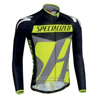 2016 Jersey Specialized ML Long Sleeve Black And Green