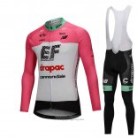 2018 Jersey Cannondale Drapac Long Sleeve White and Pink