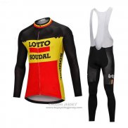 2018 Jersey Lotto Soudal Long Sleeve Black and Yellow