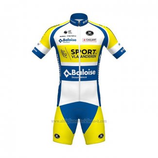 2021 Abbigliamento Ciclismo Sport Vlaanderen-Baloise Blu Bianco Giallo Manica Corta e yutr034