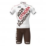 2022 Cycling Jersey Ag2r La Mondiale White Marron Short Sleeve and Bib Short