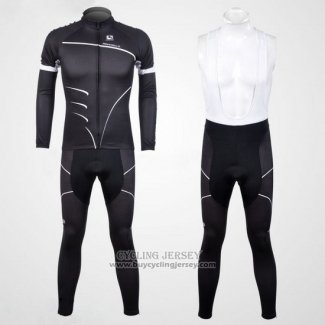 2012 Jersey Pinarello Long Sleeve Black And White