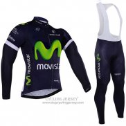 2016 Jersey Movistar Long Sleeve White And Blue