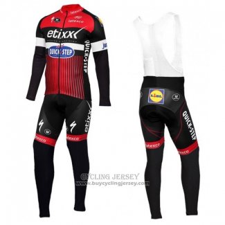 2016 Jersey Etixx Quick Step Long Sleeve Red And Black