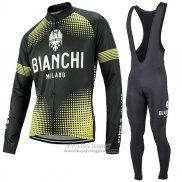 2017 Jersey Bianchi Milano ML Long Sleeve Black And Yellow